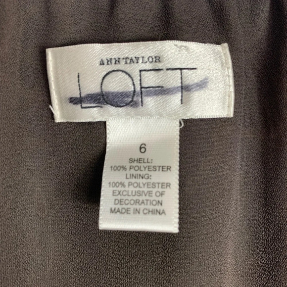 Ann Taylor Loft Dress Floral Side Zip Lined Long Sleeve Brown Sz 6 Bohofairy Y2K - Picture 4 of 15